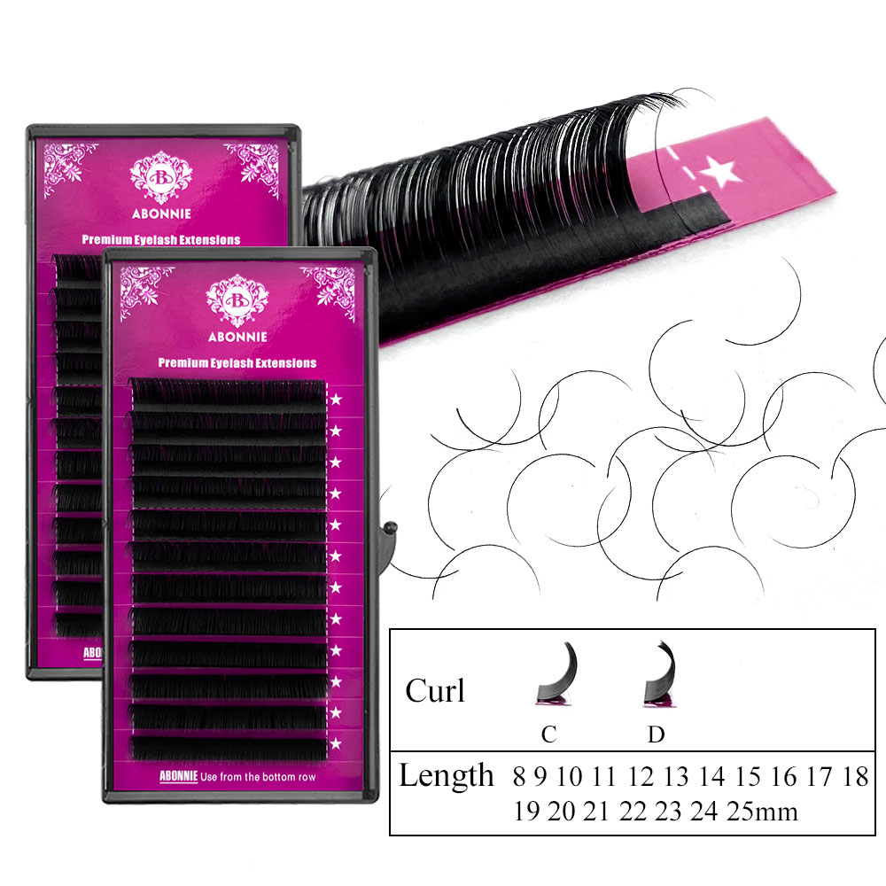 Abonnie B Curl 8-15 mm Pestaña - Eyelash Extensions Classic reseña y precio